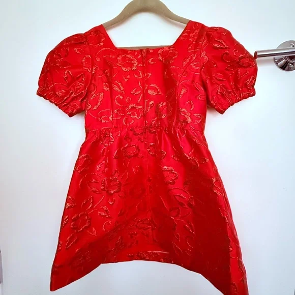Lilly Pulitzer Girls Alannah Amaryllis Red Floral Brocade Dress size 5 - Picture 3 of 4